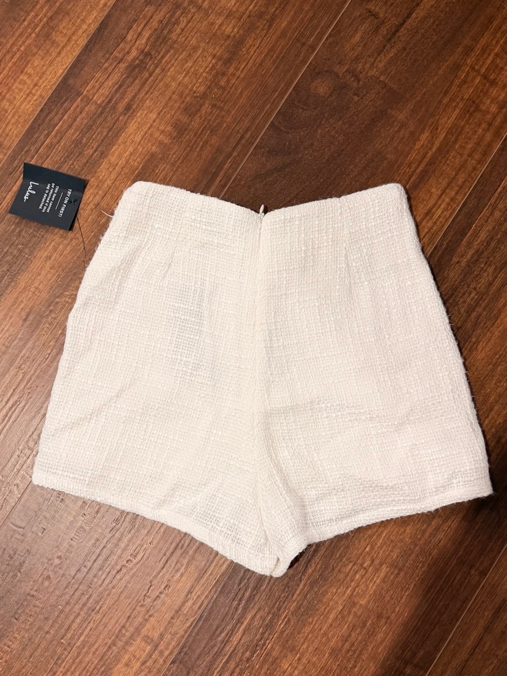 NWT Lulus Elevated Attitude White Tweed Skort - Picture 4 of 5